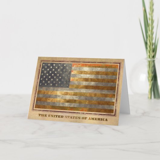 Amerikaanse vlag in Gold Leaf Kaart (Voorkant)