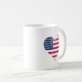 Amerikaanse vlag in hart koffiemok (Voorkant rechts)