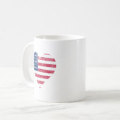 Amerikaanse vlag in hart koffiemok (Voorkant links)