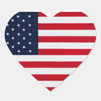 Amerikaanse Vlag In Hart Sticker