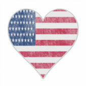 Amerikaanse vlag in hart sticker (Voorkant)