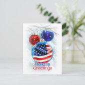 Amerikaanse Vlag in het Patriottische Ornament van Feestdagenkaart (Staand voorkant)