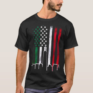 Amerikaanse vlag in Italiaanse kleuren NYC skyline T-shirt