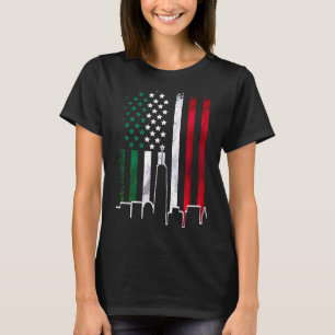 Amerikaanse vlag in Italiaanse kleuren NYC skyline T-shirt