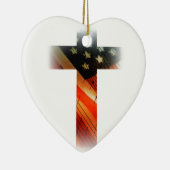 Amerikaanse vlag in kruis keramisch ornament (Rechts)