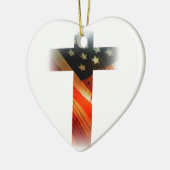 Amerikaanse vlag in kruis keramisch ornament (Links)