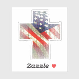 Amerikaanse vlag in kruis sticker