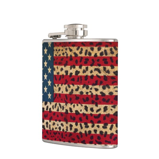 Amerikaanse vlag in lade van lak heupfles (Links)