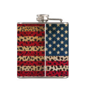 Amerikaanse vlag in lade van lak heupfles (Achterkant)