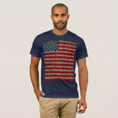 Amerikaanse vlag in lade van lak t-shirt (Voorkant volledig)