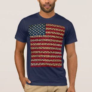 Amerikaanse vlag in lade van lak t-shirt