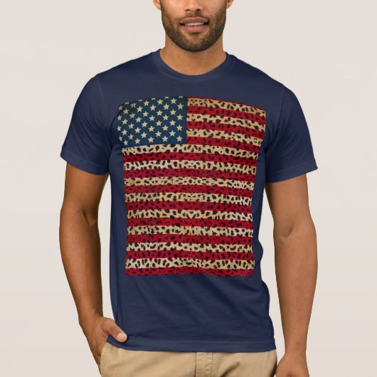 Amerikaanse vlag in lade van lak t-shirt (Voorkant)