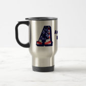 Amerikaanse vlag in Letter "A" en Name Travel Mug Reisbeker (Links)