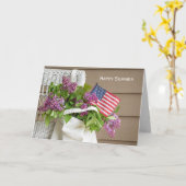 Amerikaanse vlag in lila boeket voor de zomer kaart (Gele Bloem)