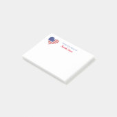 Amerikaanse vlag in Love Heart Patriotic Persoonli Post-it® Notes (Schuin)