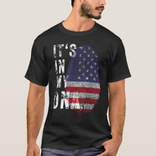 Amerikaanse vlag in mijn DNA-vingerafdruk voor M T-shirt