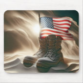 Amerikaanse vlag in militaire schoenen muismat (Voorkant)