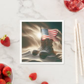 Amerikaanse vlag in militaire schoenen servet (Insitu)