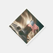 Amerikaanse vlag in militaire schoenen servet (Hoek)