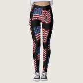Amerikaanse vlag in nood leggings (Voorkant)