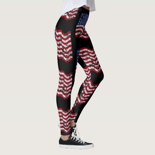 Amerikaanse vlag in nood leggings (Rechts)