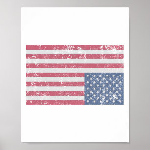 Amerikaanse vlag in nood omgekeerd Verenigde State Poster