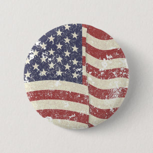 Amerikaanse vlag in nood ronde button 5,7 cm