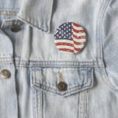 Amerikaanse vlag in nood ronde button 5,7 cm (In situ)