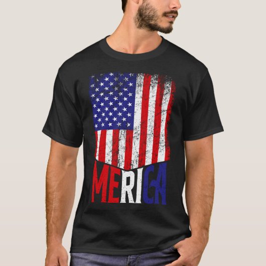 Amerikaanse vlag in nood t-shirt (Voorkant)