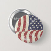 Amerikaanse vlag in nood - verticaal ronde button 5,7 cm (Voorkant /achterkant)