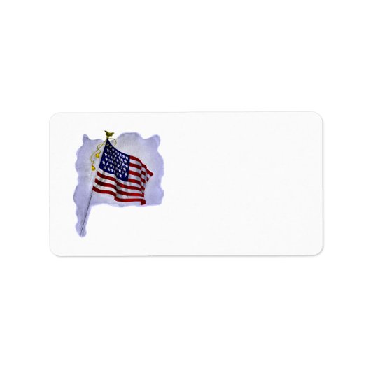 Amerikaanse vlag in Patriottisch Label (Voorkant)
