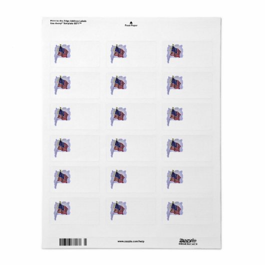  Amerikaanse vlag in Patriottisch Label (Full Sheet)