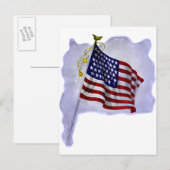  Amerikaanse vlag in patriottische kleuren Briefkaart (Voorkant / Achterkant)