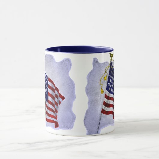 Amerikaanse vlag in patriottische kleuren Mok (Midden)