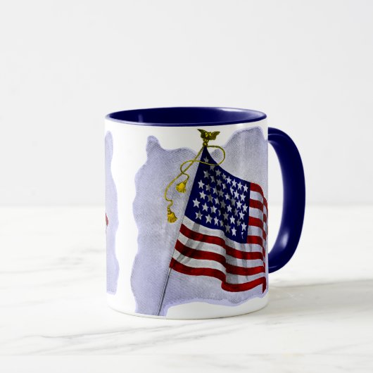  Amerikaanse vlag in patriottische kleuren Mok (Voorkant rechts)