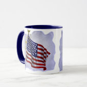 Amerikaanse vlag in patriottische kleuren Mok (Voorkant links)