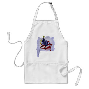 Amerikaanse vlag in patriottische kleuren Standaard Schort