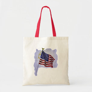  Amerikaanse vlag in patriottische kleuren Tote Bag
