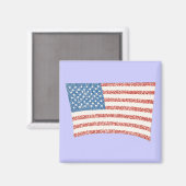 Amerikaanse vlag in pointillisme magneten (Voorkant / Achterkant)