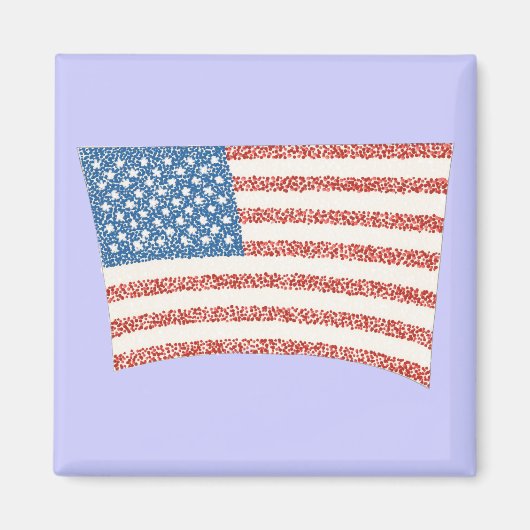 Amerikaanse vlag in pointillisme magneten (Voorkant)