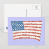 Amerikaanse vlag in pointillisme, op briefkaarten (Voorkant / Achterkant)