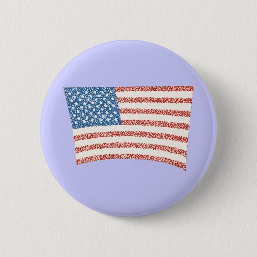 Amerikaanse vlag in pointillisme, pin op knoppen ronde button 5,7 cm (Voorkant)