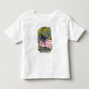 Amerikaanse vlag in veld van Blauwe Klaprozen, Kinder Shirts
