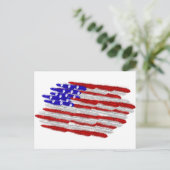 Amerikaanse vlag in veren briefkaart (Staand voorkant)