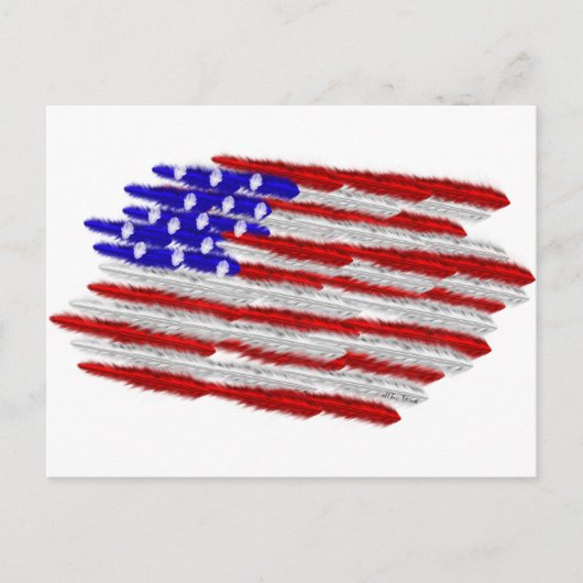 Amerikaanse vlag in veren briefkaart (Voorkant)