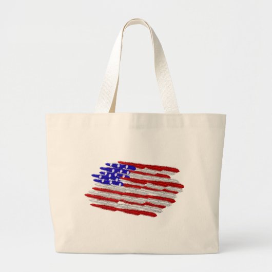 Amerikaanse vlag in veren grote tote bag (Voorkant)