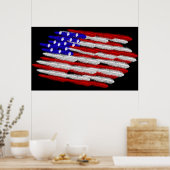 Amerikaanse vlag in veren Print (Keuken)