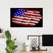 Amerikaanse vlag in veren Print (Thuiskantoor)
