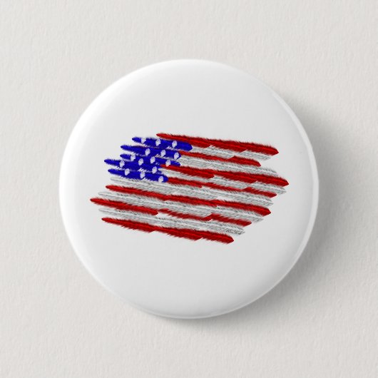 Amerikaanse vlag in veren ronde button 5,7 cm (Voorkant)