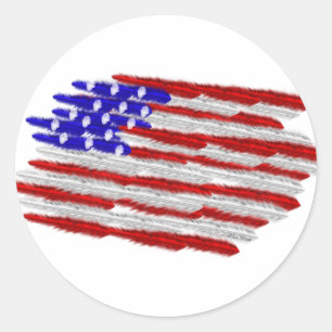 Amerikaanse vlag in veren ronde sticker